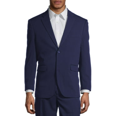 Fortino Landi Men's 3 Button Cotton Denim Suit w/ Vest 5287 Black & Navy 